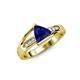 4 - Medora 7.00 mm Trillion Cut Lab Created Blue Sapphire and Diamond Engagement Ring 