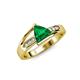 4 - Medora 7.00 mm Trillion Cut Lab Created Emerald and Diamond Engagement Ring 