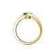 5 - Medora 7.00 mm Trillion Cut Lab Created Emerald and Diamond Engagement Ring 