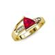 4 - Medora 7.00 mm Trillion Cut Lab Created Ruby and Diamond Engagement Ring 