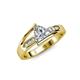 4 - Medora 7.00 mm Trillion Cut Forever Brilliant Moissanite and Diamond Engagement Ring 