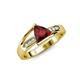 4 - Medora 7.00 mm Trillion Cut Red Garnet and Diamond Engagement Ring 