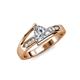 4 - Medora 7.00 mm Trillion Cut Forever One Moissanite and Diamond Engagement Ring 