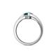 5 - Medora 7.00 mm Trillion Cut London Blue Topaz and Diamond Engagement Ring 