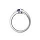 5 - Medora 7.00 mm Trillion Cut Lab Created Blue Sapphire and Diamond Engagement Ring 