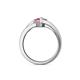 5 - Medora 7.00 mm Trillion Cut Lab Created Pink Sapphire and Diamond Engagement Ring 