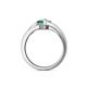 5 - Medora 7.00 mm Trillion Cut Lab Created Emerald and Diamond Engagement Ring 