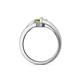 5 - Medora 7.00 mm Trillion Cut Peridot and Diamond Engagement Ring 