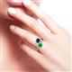 3 - Jianna 6.00 mm Cushion London Blue Topaz and Round Emerald 2 Stone Promise Ring 