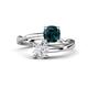 1 - Jianna 6.00 mm Cushion London Blue Topaz and Round White Sapphire 2 Stone Promise Ring 