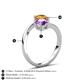 6 - Jianna 6.00 mm Cushion Amethyst and Round Citrine 2 Stone Promise Ring 