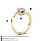 6 - Jianna 6.00 mm Cushion Amethyst and Round Forever Brilliant Moissanite 2 Stone Promise Ring 