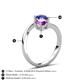 6 - Jianna 6.00 mm Cushion Amethyst and Round Blue Sapphire 2 Stone Promise Ring 