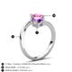 6 - Jianna 6.00 mm Cushion Amethyst and Round Lab Created Pink Sapphire 2 Stone Promise Ring 
