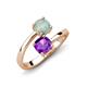 5 - Jianna 6.00 mm Cushion Amethyst and Round Opal 2 Stone Promise Ring 