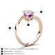 6 - Jianna 6.00 mm Cushion Amethyst and Round Opal 2 Stone Promise Ring 