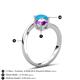 6 - Jianna 6.00 mm Cushion Amethyst and Round Turquoise 2 Stone Promise Ring 