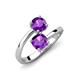5 - Jianna 6.00 mm Cushion and Round Amethyst 2 Stone Promise Ring 