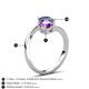 6 - Jianna 6.00 mm Cushion Amethyst and Round Iolite 2 Stone Promise Ring 