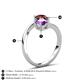6 - Jianna 6.00 mm Cushion Amethyst and Round Red Garnet 2 Stone Promise Ring 