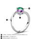 6 - Jianna 6.00 mm Cushion Amethyst and Round Emerald 2 Stone Promise Ring 
