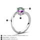 6 - Jianna 6.00 mm Cushion Amethyst and Round Lab Created Alexandrite 2 Stone Promise Ring 