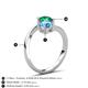 6 - Jianna 6.00 mm Cushion Blue Topaz and Round Emerald 2 Stone Promise Ring 