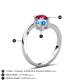 6 - Jianna 6.00 mm Cushion Blue Topaz and Round Ruby 2 Stone Promise Ring 