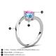 6 - Jianna 6.00 mm Cushion Blue Topaz and Round Lab Created Pink Sapphire 2 Stone Promise Ring 