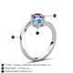 6 - Jianna 6.00 mm Cushion Blue Topaz and Round Amethyst 2 Stone Promise Ring 