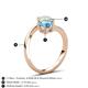 6 - Jianna 6.00 mm Cushion Blue Topaz and Round Opal 2 Stone Promise Ring 