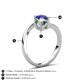 6 - Jianna 6.00 mm Cushion Lab Created Alexandrite and Round Blue Sapphire 2 Stone Promise Ring 