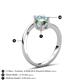 6 - Jianna 6.00 mm Cushion Lab Created Alexandrite and Round Aquamarine 2 Stone Promise Ring 