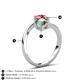 6 - Jianna 6.00 mm Cushion Lab Created Alexandrite and Round Pink Tourmaline 2 Stone Promise Ring 