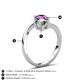 6 - Jianna 6.00 mm Cushion Lab Created Alexandrite and Round Amethyst 2 Stone Promise Ring 