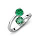 5 - Jianna 6.00 mm Cushion Lab Created Alexandrite and Round Emerald 2 Stone Promise Ring 