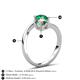 6 - Jianna 6.00 mm Cushion Lab Created Alexandrite and Round Emerald 2 Stone Promise Ring 