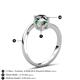 6 - Jianna 6.00 mm Cushion Lab Created Alexandrite and Round Black Diamond 2 Stone Promise Ring 