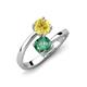 5 - Jianna 6.00 mm Cushion Lab Created Alexandrite and Round Lab Created Yellow Sapphire 2 Stone Promise Ring 