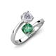 5 - Jianna 6.00 mm Cushion Lab Created Alexandrite and Round White Sapphire 2 Stone Promise Ring 