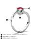 6 - Jianna 6.00 mm Cushion Lab Created Alexandrite and Round Ruby 2 Stone Promise Ring 