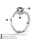 6 - Jianna 6.00 mm Cushion Lab Created Alexandrite and Round Smoky Quartz 2 Stone Promise Ring 
