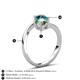 6 - Jianna 6.00 mm Cushion Lab Created Alexandrite and Round Blue Diamond 2 Stone Promise Ring 
