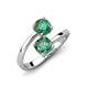 5 - Jianna 6.00 mm Cushion and Round Lab Created Alexandrite 2 Stone Promise Ring 
