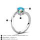 6 - Jianna 6.00 mm Cushion Lab Created Alexandrite and Round Turquoise 2 Stone Promise Ring 