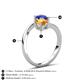 6 - Jianna 6.00 mm Cushion Citrine and Round Blue Sapphire 2 Stone Promise Ring 