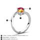 6 - Jianna 6.00 mm Cushion Citrine and Round Ruby 2 Stone Promise Ring 