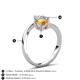 6 - Jianna 6.00 mm Cushion Citrine and IGI Certified Round Lab Grown Diamond 2 Stone Promise Ring 