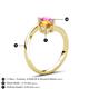 6 - Jianna 6.00 mm Cushion Citrine and Round Lab Created Pink Sapphire 2 Stone Promise Ring 