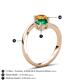 6 - Jianna 6.00 mm Cushion Lab Created Emerald and Round Citrine 2 Stone Promise Ring 